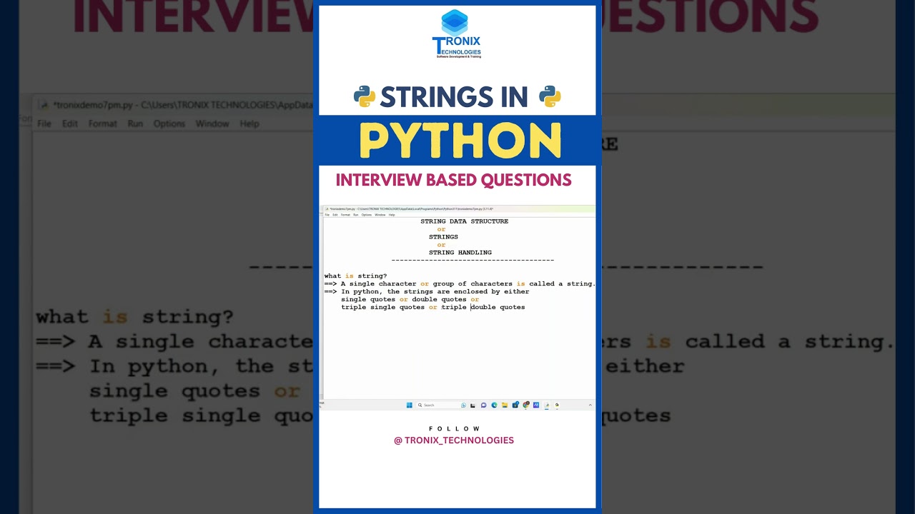 Python training in Hyderabad |  Python interview Questions | Python Tutorials | Strings in Python