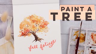 How To Paint a Watercolor Tree | Colorful Autumn Foliage