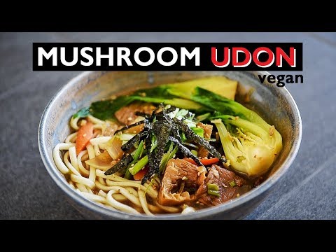 FAST MUSHROOM UDON NOODLES RECIPE | EASY VEGAN RECIPES
