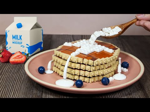 NON-Fluffy Yogurt Pancakes: LEGO Breakfast Recipe - Stop Motion Cooking ASMR