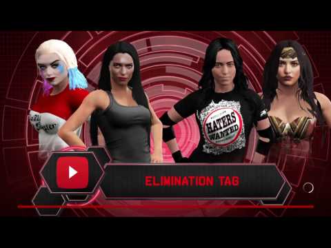 WWE 2K17 Mariah Nicole,Wonder Woman VS Megan Fox,Harley Quinn In A Elimination Tag Match