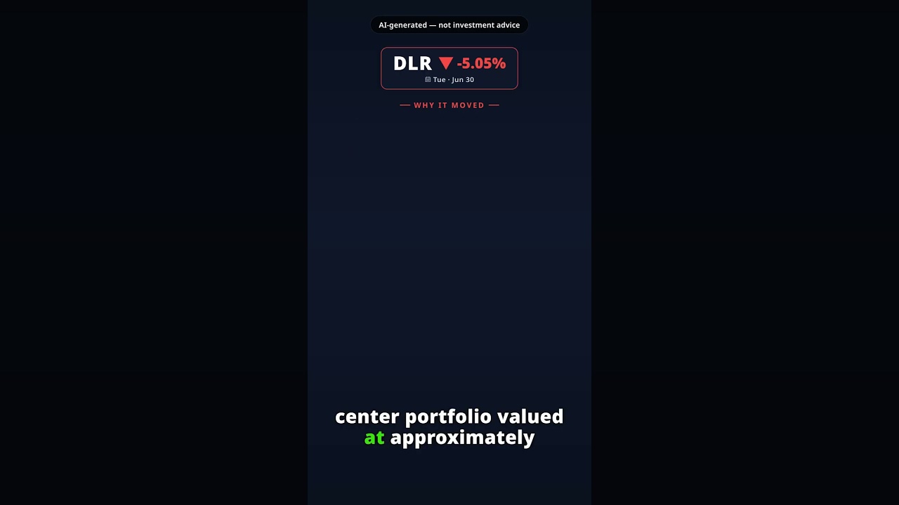 Why Is Digital Realty Stock Sinking Today? DLR -5.05% (Jun 30) — Data Center Bans Acquisition