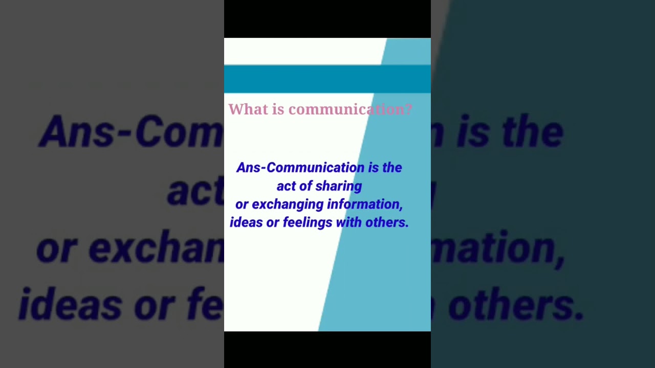 What is communication?