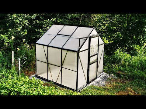 Växthus Green Land Svart Aluminiumstomme med Skjutdörr & Öppningsbara Polykarbonatfönster, 8,2 m²