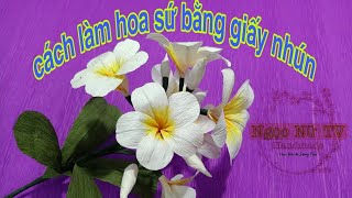 Cách làm hoa sứ trắng bằng giấy nhún rất đơn giản / Ngọc Nữ TV