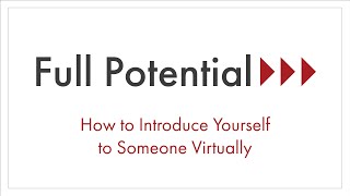 How to Introduce Yourself to Someone Virtually