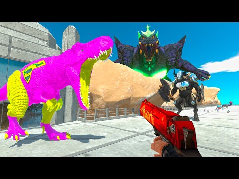 FPS AVATAR &  T-REX VS GODZILLA DEATH RUN COMPETITION - Animal Revolt Battle Simulator