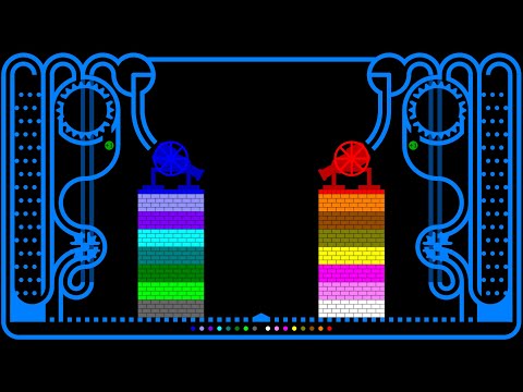 Castle Destruction 6 - Team Battle - Marble Race in Algodoo