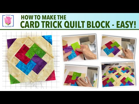 How to Make the Card Trick Quilt Block the Easy Way! A Free Tulip Square Quilting Sewing Tutorial