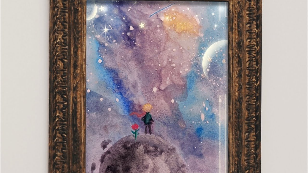 How to Paint The Little Prince Le Petit Prince love Rose in the heart (Relaxing music) Stress Relief