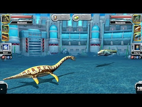 Mauisaurus Vs Mosasaurus - Jurassic Park Builder Aquatic Tournament Android Gameplay HD