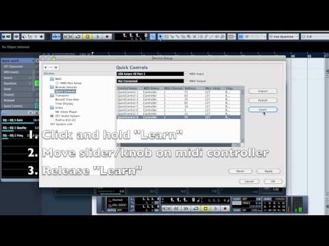 DAW 101 - Cubase Midi Learn Tutorial using Quick Controls