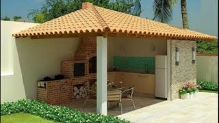 Quiosque de canto com churrasqueira