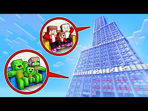 Mikey Family and JJ Family Built a House in a SKYSCRAPER in Minecraft (Maizen)