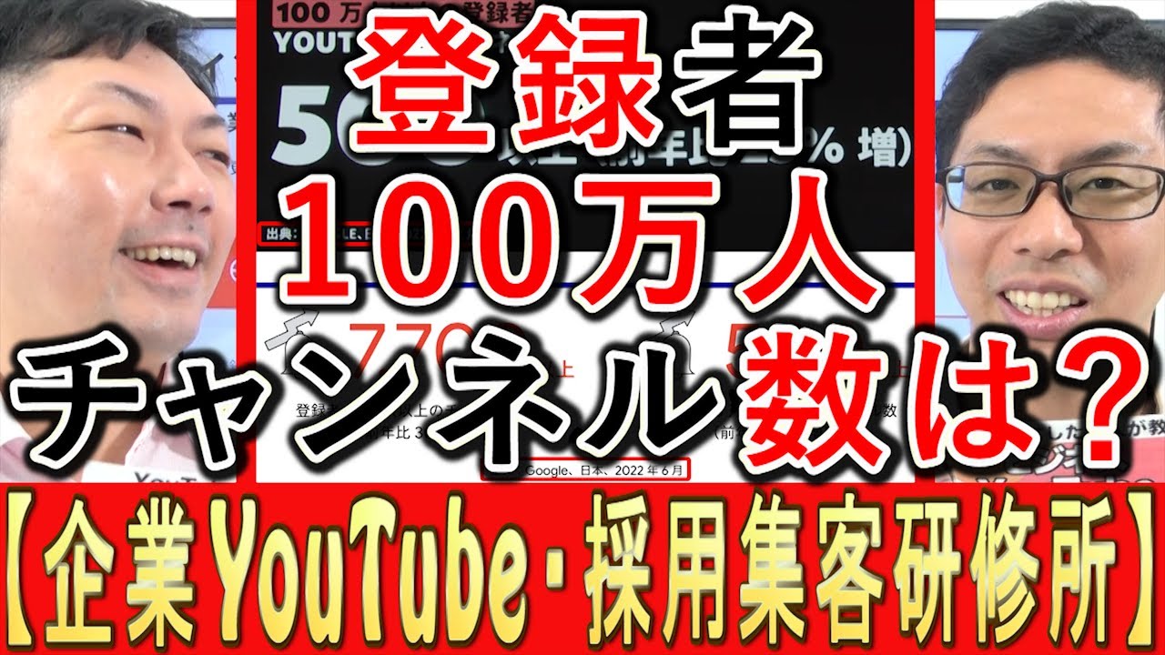 登録者100万人以上のYouTubeチャンネルはいくつあるのかを解説する動画のサムネイル