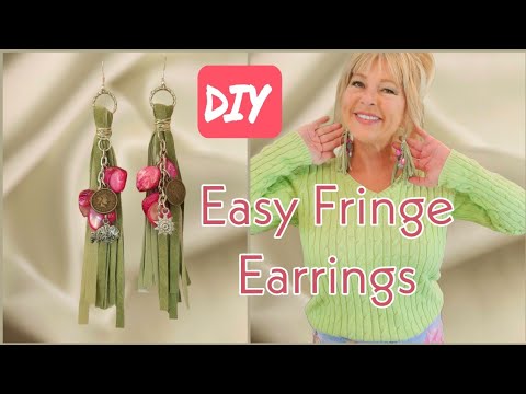 How To Make Embellished Suede / Leather Fringe Earrings