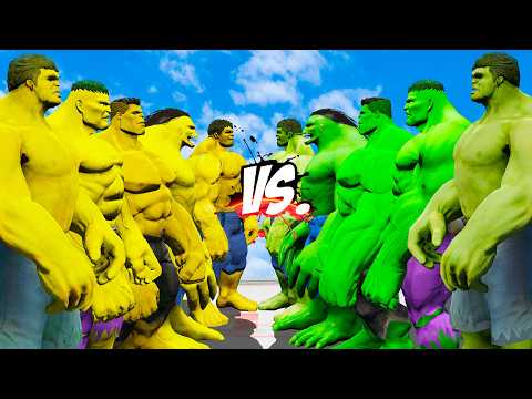 Epic 5v5 Battle! Team Green HULK vs Team Yellow HULK ⚡🔥