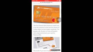 First Premier  Bank Activation Credit Card