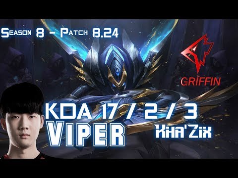 GRF Viper KHA'ZIX vs CAMILLE Jungle - Patch 8.24 KR Ranked