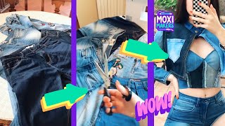 She Destroyed ALL Her Jeans To Make This Outfit | MOXI MAKERS