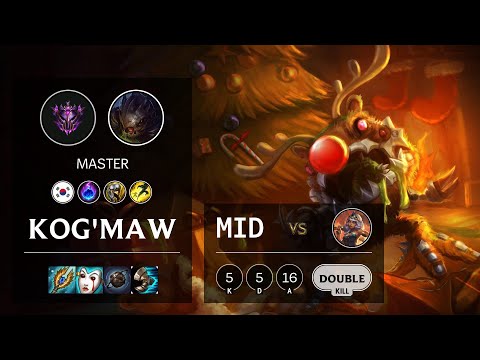 Kog'Maw Mid vs Qiyana - KR Master Patch 10.13