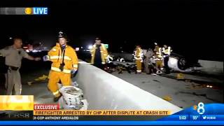 Police Officer arrests a firefighter for treating an injured human