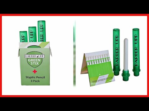 BarberUpp Green Stix + Styptic Pencil Set - Aluminum Sulfate Anti-Bleed Accessories for Shaving