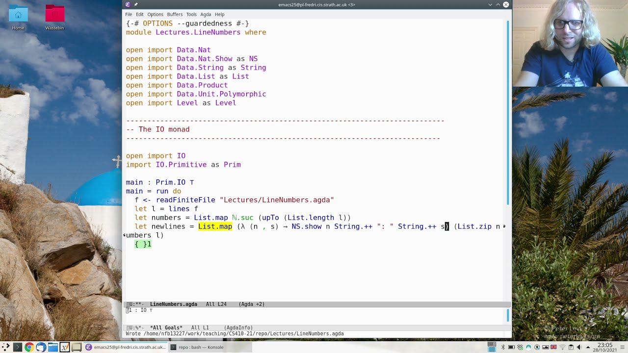 The IO monad, and running programs