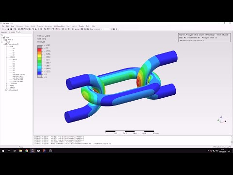 PrePoMax (CalculiX FEA) - Tutorial 14 - Chain links