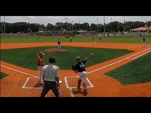 Tallapoosa 11U catcher throws out runner at second 7-5-21