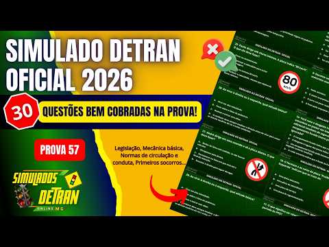 CNH DO BRASIL: Simulado Detran 2026 com 30 Questões de uma Prova real #simuladodetran2026