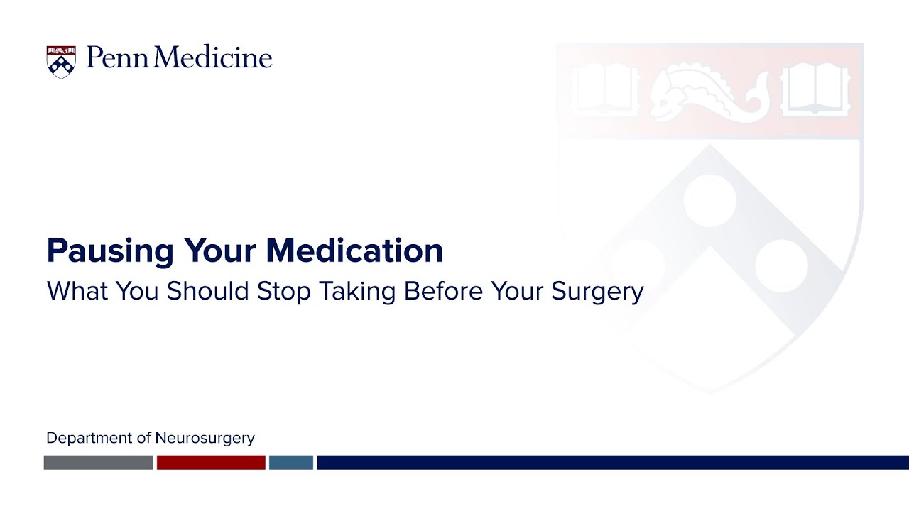 Watch video titled Pausing Your Medication on YouTube