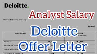 Analyst Salary at Deloitte | Deloitte Offer Letter | Deloitte Job Salary | Deloitte Salary in India