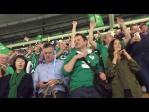 Irish fans singing at Ireland v France RWC 2015