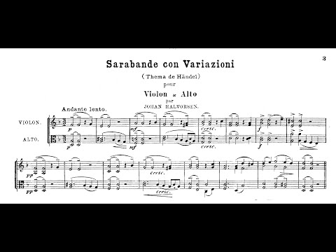 Handel/Halvorsen - Sarabande for Violin and Viola - Score