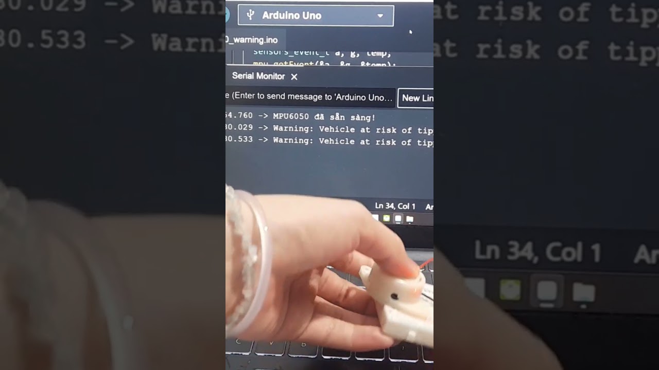 Cảnh báo nghiêng lật với MPU6050 #ceuri #vanetIoT #demo
