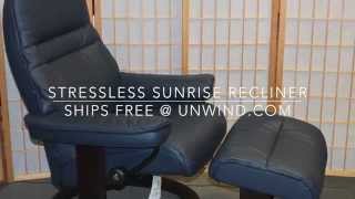 Ekornes Stressless Sunrise Recliner | Oxford Blue Leather