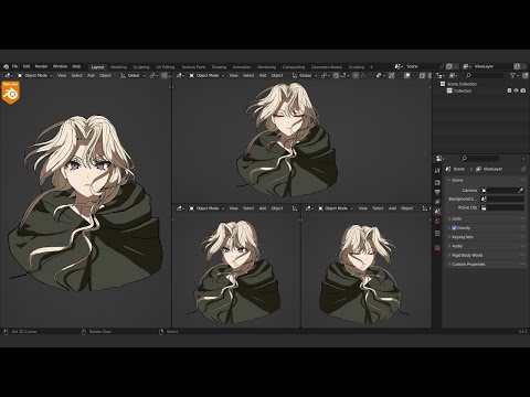 How to make Anime girl in Blender 3.3  -【Timelapse】