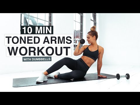 10 MIN TONED ARMS WORKOUT | With Dumbbells (biceps, triceps and shoulders)
