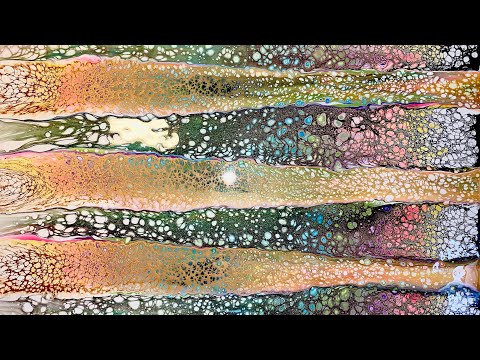 Acrylic pouring „Soaped Rainbow No 5 Fluid painting on Canvas - Swipe technique - Rainbow pour