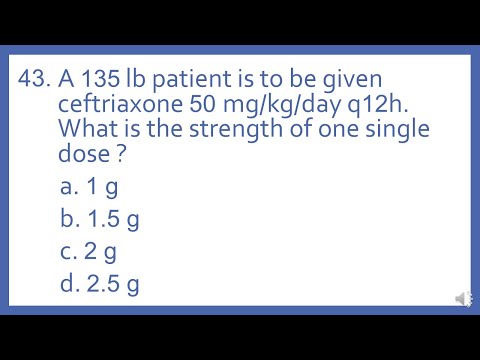PTCB PTCE Practice Test Question 43 - Weight-based Dosing Math Calculation (CPhT Pharm Test Prep)