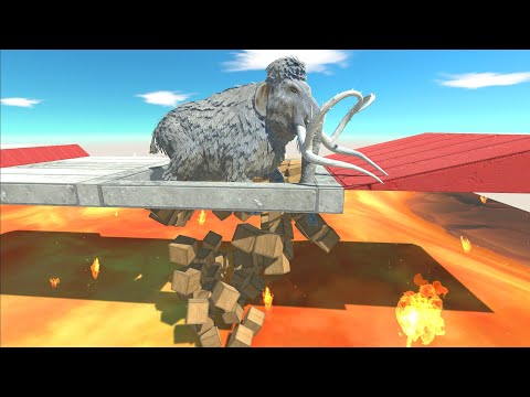 Challenge Going Through Lava Pit | Who Can Survive? - Animal Revolt Battle Simulator