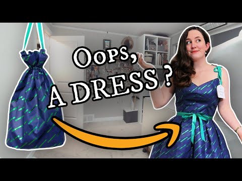 I accidentally made a Holiday Dress out of an Amazon Gift Bag