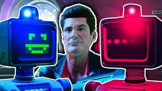 FIGHTING ZOMBIES WITH DAVID HASSELHOFF! IW Zombies in Spaceland Robot Upgrade Easter Egg Gameplay!