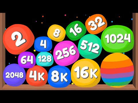 Jelly Drops 2048 - Jelly 2048 Gameplay (Color Blob Drop & Combine) ASMR Sounds, Puzzle Game Fun