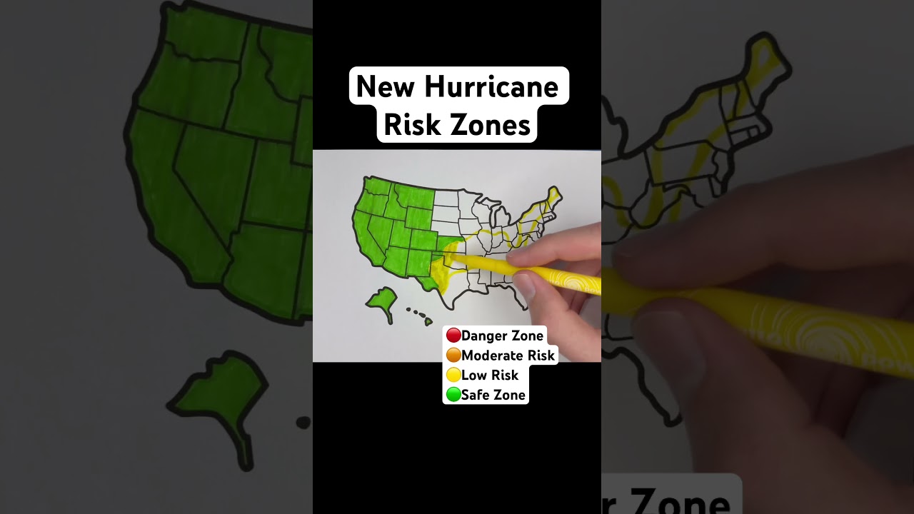 New Hurricane Risk Zones #usa #unitedstates #map #geography #states