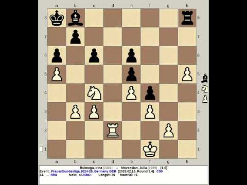 Bulmaga, Irina vs Movsesian, Julia | Frauenbundesliga Chess 2024 2025, Germany