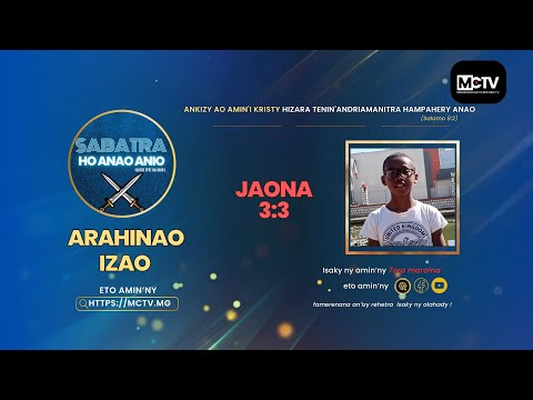 JAONA 3:3 | SABATRA HO ANAO ANIO | ZOKY MIKA | Madagascar Christian Television (MCTV)