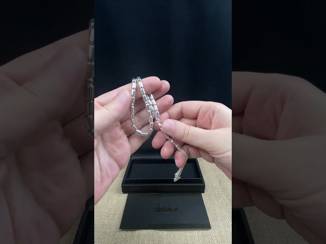 سبحة فضة أسطواني عيار 925 بوزن21جرام