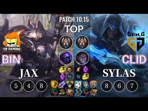 SN Bin Jax vs GEN Clid Sylas Top - KR Patch 10.15